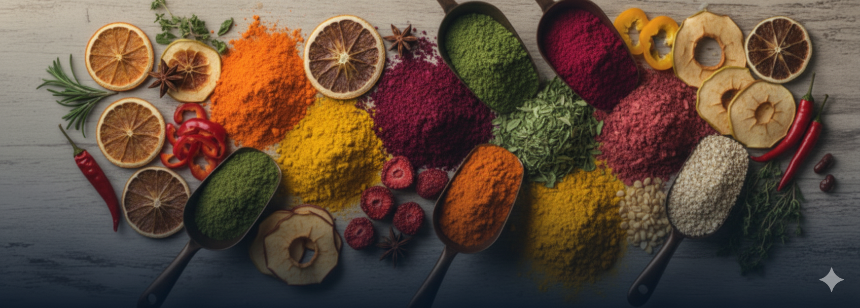 Dehydrated onions and garlic for industrial use.