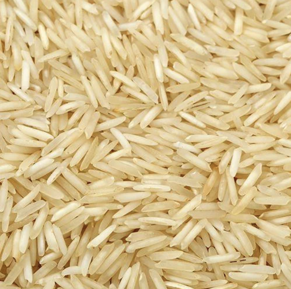 A bag of premium Basmati rice.