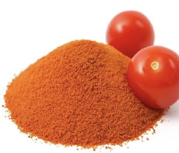 A bowl of red tomato powder.